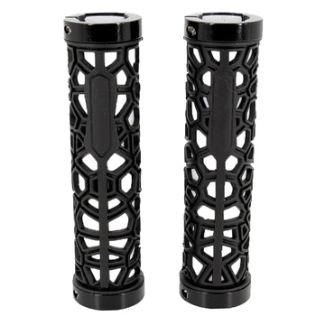 

Bicycle Lock on Comfort Rubber Handle Grips Bike Handlebar Grips(Black and White)