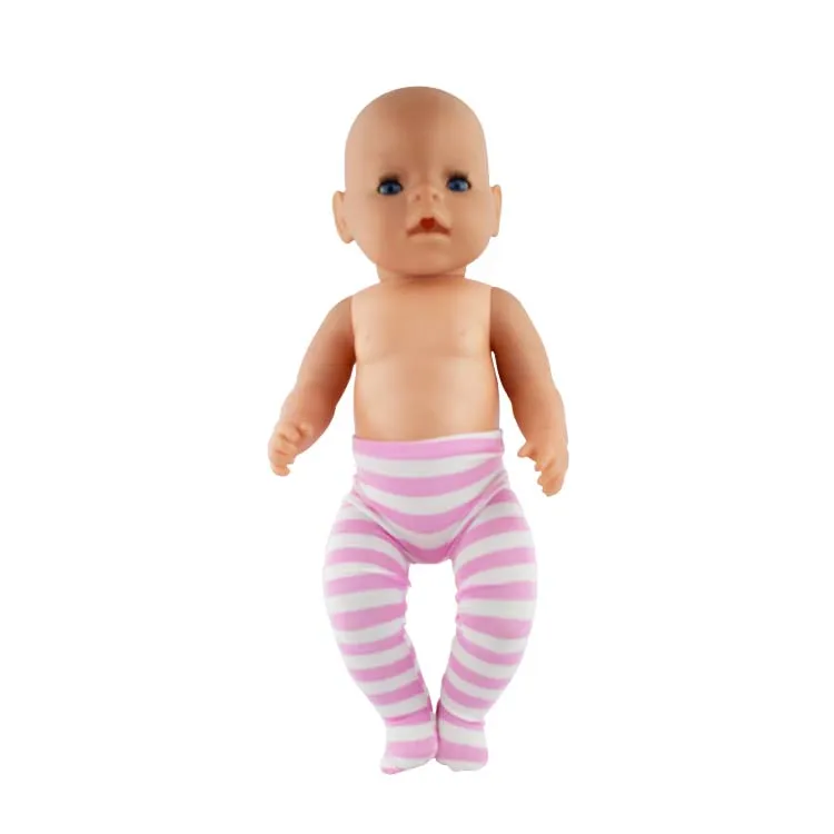 

New pink white striped tights doll tights leggings doll clothes wear suitable for 43 cm baby born zapf baby best birthday gift