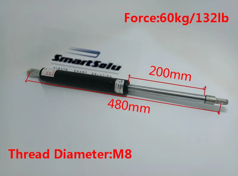 Gratis pengiriman 200mm Stroke 60 KG/132lb Kekuatan Mata Air Gas untuk