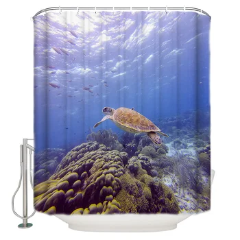 

Animal Sea Turtle Closeup Bathroom Shower Curtains Bathroom Accessories Shower Curtain Liner Shower Curtain Sets Childrens Funny