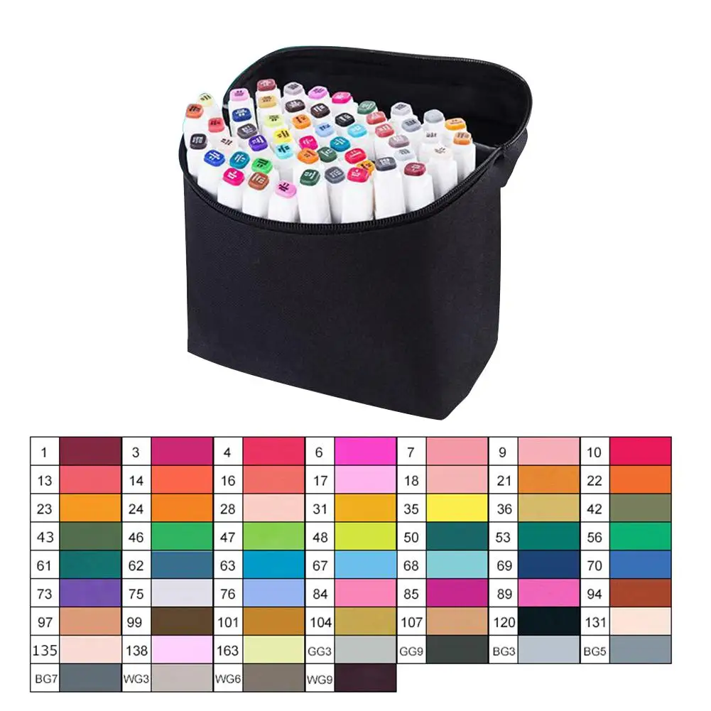 

Artist Necessary Graphic Marker Pen Double Ended Finecolour Sketch Marker Broad and Fine Point Tip with Black Bag