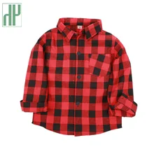 Big Boys shirts 2-12 Years Classic Casual Plaid shirt children red plaid shirt Kids long sleeve teenage girls blouse designs boys roll up sleeve plaid blouse