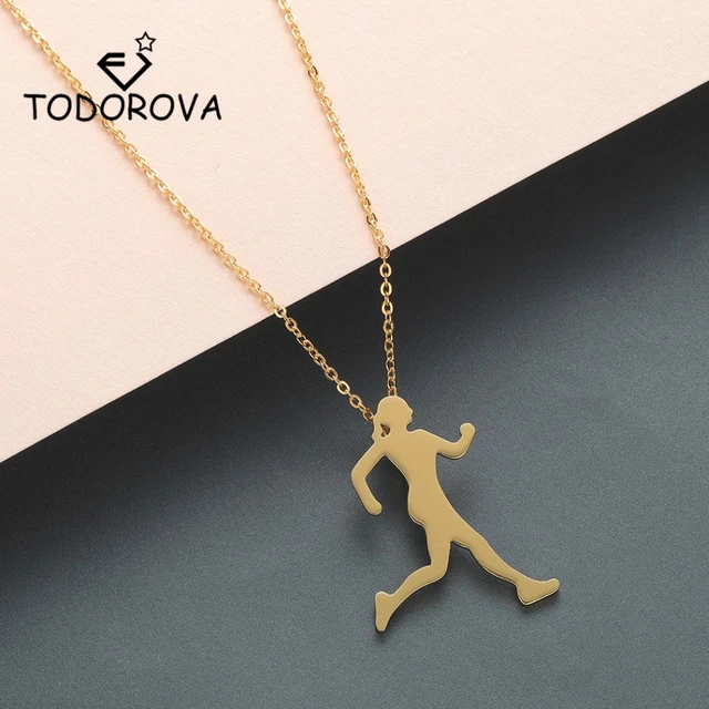 Todorova-collar corredor para hombre y mujer, figura de cuerpo, atleta deportivo, caminar, trotar, colgante de silueta _ - AliExpress Mobile