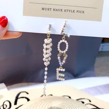 Милые женские хрустальные серьги с надписью «Love», милые золотые жемчужные серьги-гвоздики для женщин, Boho, маленький фианит свадебные серьги, ювелирные изделия