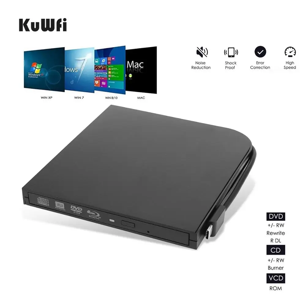 Externe Blu-Ray DVD Drive Brander Speler USB3.0 Type-C DVD-RW VCD CD RW Brander Ondersteuning BD-ROM BD-R CD-ROM CD-R DVD-ROW DVD-R Externe Blu-Ray DVD Drive Brander Speler USB3.0 Type-C DVD-RW VCD CD RW Brander Ondersteuning BD-ROM BD-R CD-ROM CD-R DVD-ROW DVD-R