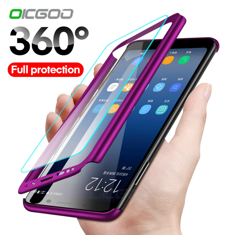 360 Полный чехол противоударный для телефона samsung Galaxy S9 S8 Plus защитный Note 9 8