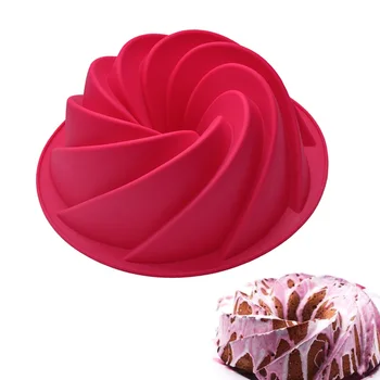 

Silicone Swirl Shape High Quality Baking Baking Form Tools 24.5*9CM Red 5PC New Kitchen Accessories Food Grade Cake Mould