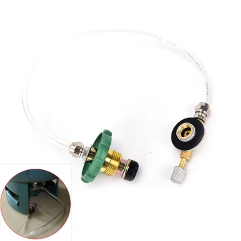 

1*Metal +PU Outdoor Camping Gas Stove Safe Switching Charging Inflatable Valve Adapter for Flat Tank Liquefied Gas Cylinder