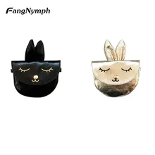 Fangnymph 2018 Новый прекрасный мультфильм детей Crossbody сумка девушка милый кролик цепь сумка портмоне Дети изменить кошелек