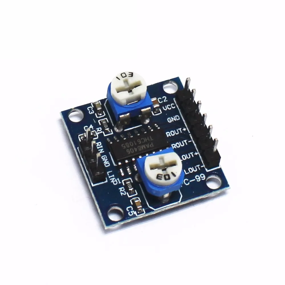 

PAM8406 digital power amplifier board Volume potentiometer Stereo noiseless amplifier 5Wx2