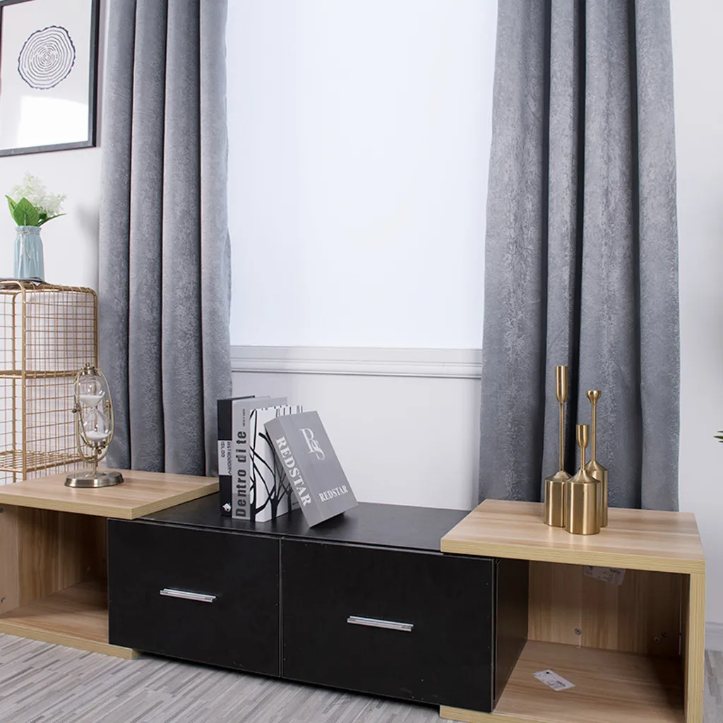 

2pcs/Set White Silk Hemp Blackout Curtain Elegant Window Thick Polyester Linked Curtains Home Room Window Decoration 100x130CM