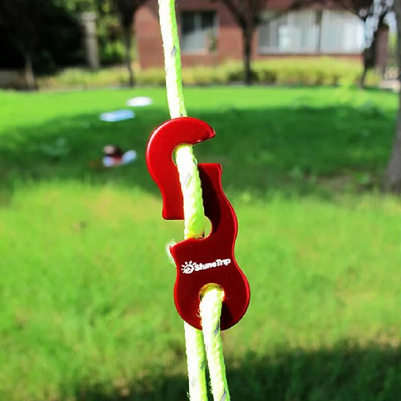 10pcs 3 Hole Climbing Carabiner Knot Outdoor Tent Tensioners Lightweight Tent Rope Buckle
