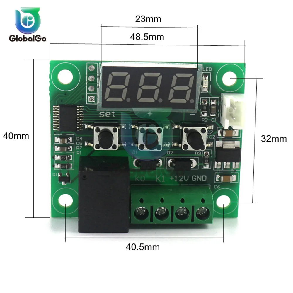 W1209 светодиодный цифровой термостат, регулятор температуры, регулятор температуры, охладитель, датчик температуры, регулятор термостата