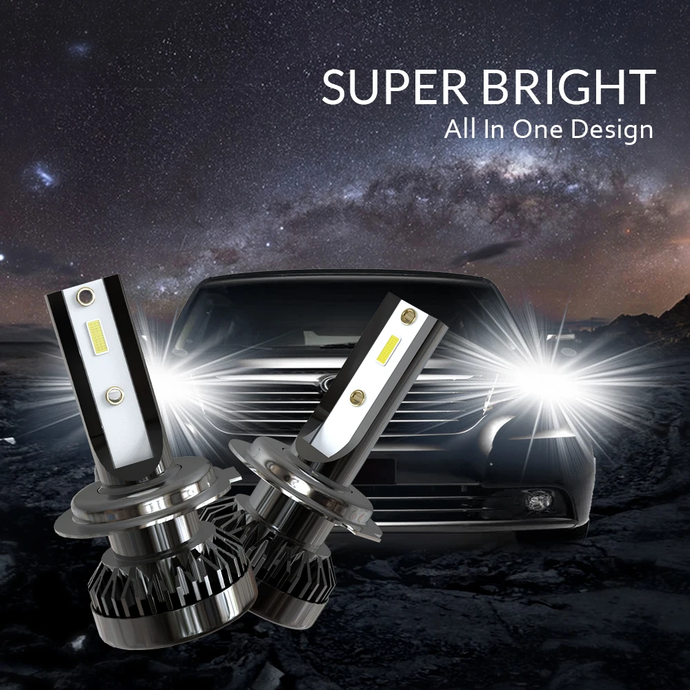 2 шт. Автомобильные светодиодные лампы H1 H7 H8 H9 H11 9005 9006 9012|Передние LED-фары для авто|