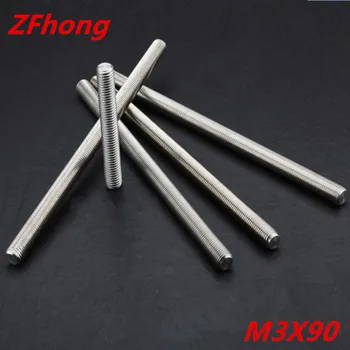 

20PCS thread rod M3*90 stainless steel 304 thread bar