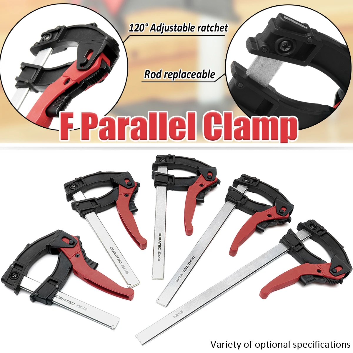 

120 Degree Adjustable Quick Grip Clamps Woodworking Heavy F Clamp 90x 100/160/200/250/300mm DIY Hand Hardware Tool