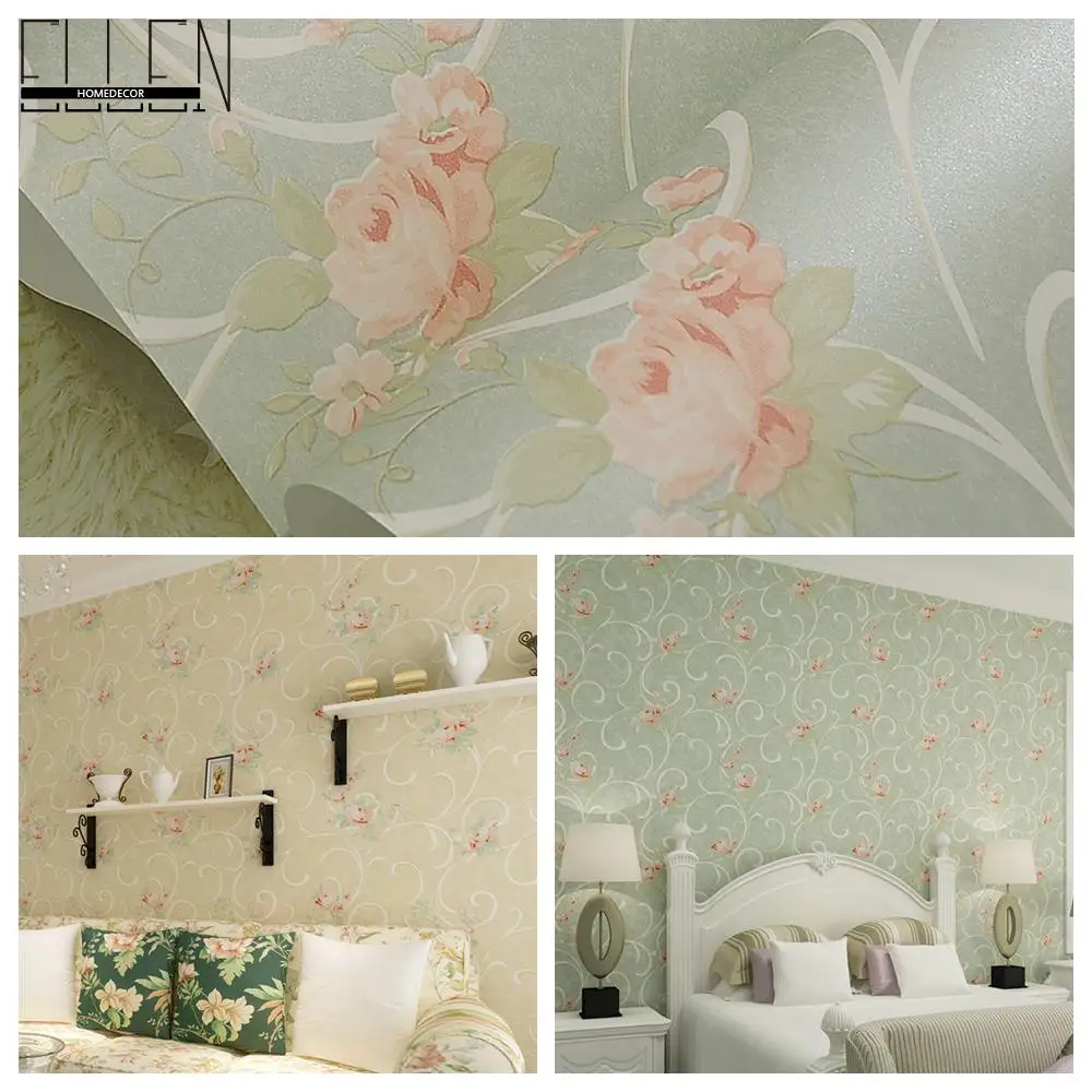 Online kopen wholesale groene bloemen behang uit china groene ...