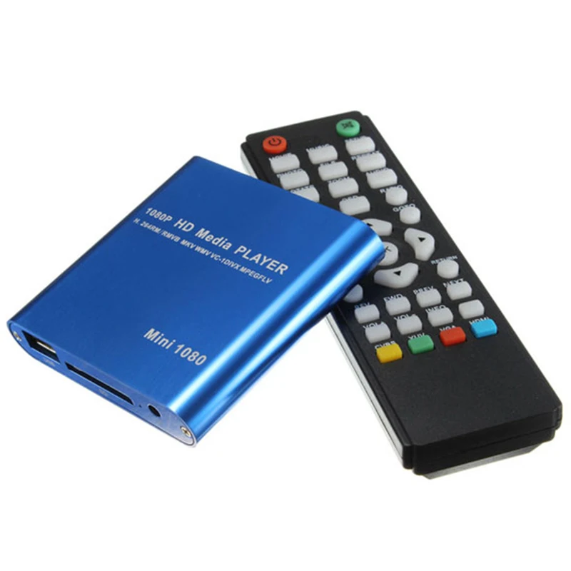  Enchufe de la UE de 1080P Mini Hdd Media Player Hdmi Av Usb Host Full Hd con tarjeta Mmc Sd Reader 