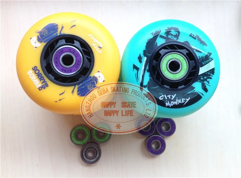 Japy Skate City Monkey Skate колеса с подшипником колеса для катания на коньках и 16 ILQ-9 или ILQ-11 и 8 Распорки роликовые колеса для слалома