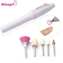 Mileegirl 7 in1 Professional Nail Files,Salon shaper Nail Art Care Tips Pen Style Electric Manicure Kit,Nail Drill Buffers Tool