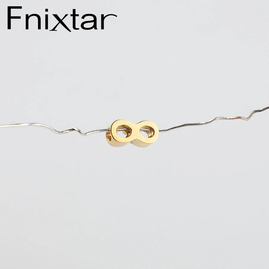 Бусины Fnixtar из нержавеющей стали с двумя отверстиями зеркальные полированные
