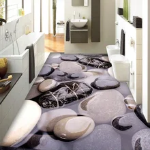 Пользовательские 3D Пол Mural обои стереоскопического булыжник Кухня Ванная комната пол Стикеры ПВХ самоклеящиеся виниловые обои декор
