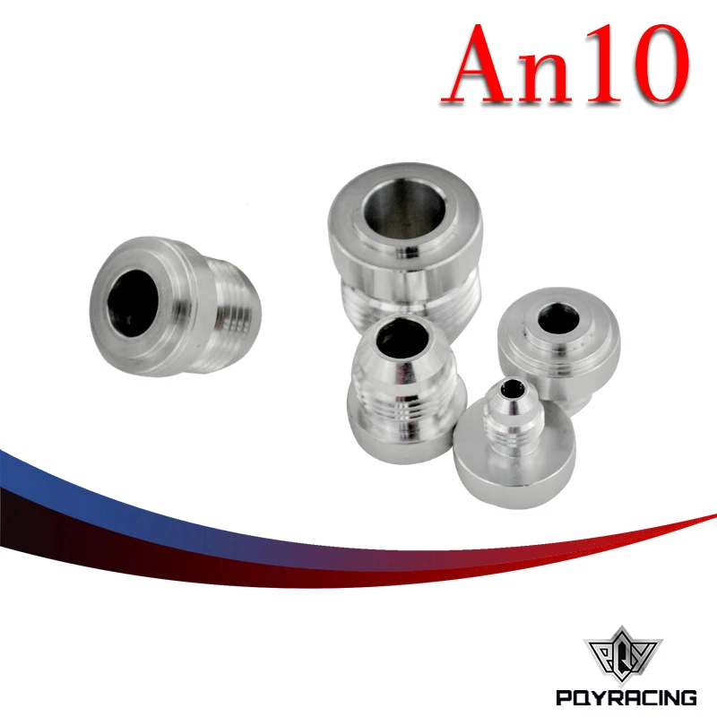 PQY RACING 4PCS/PACK Top Quality Aluminum AN10 AN Straight Male Weld