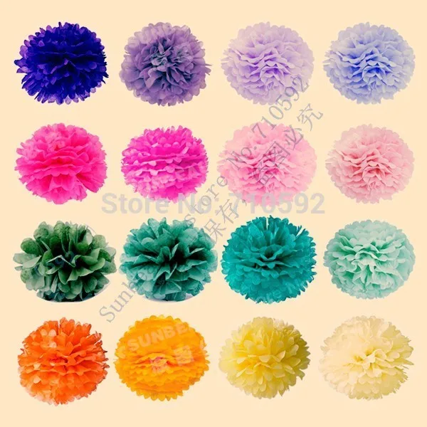 6 шт &quot(15 см) одноцветная папиросная бумага Pom Poms украшения цветок Свадьба/День