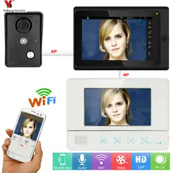 YobangSecurity видеодомофон 2X7 дюймовый монитор Беспроводной Wi-Fi видео-телефон двери звонок Камера домофон Системы Android IOS App