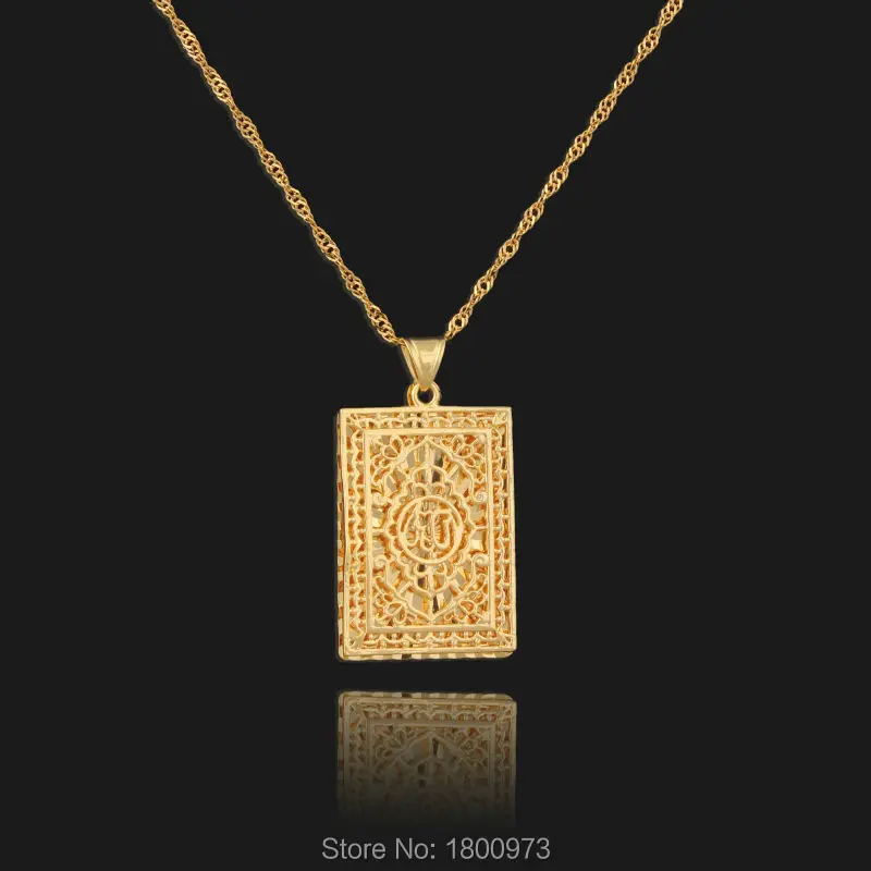 New Trendy Allah PendantVintage Islamic Jewelry Wholesale Gold Color