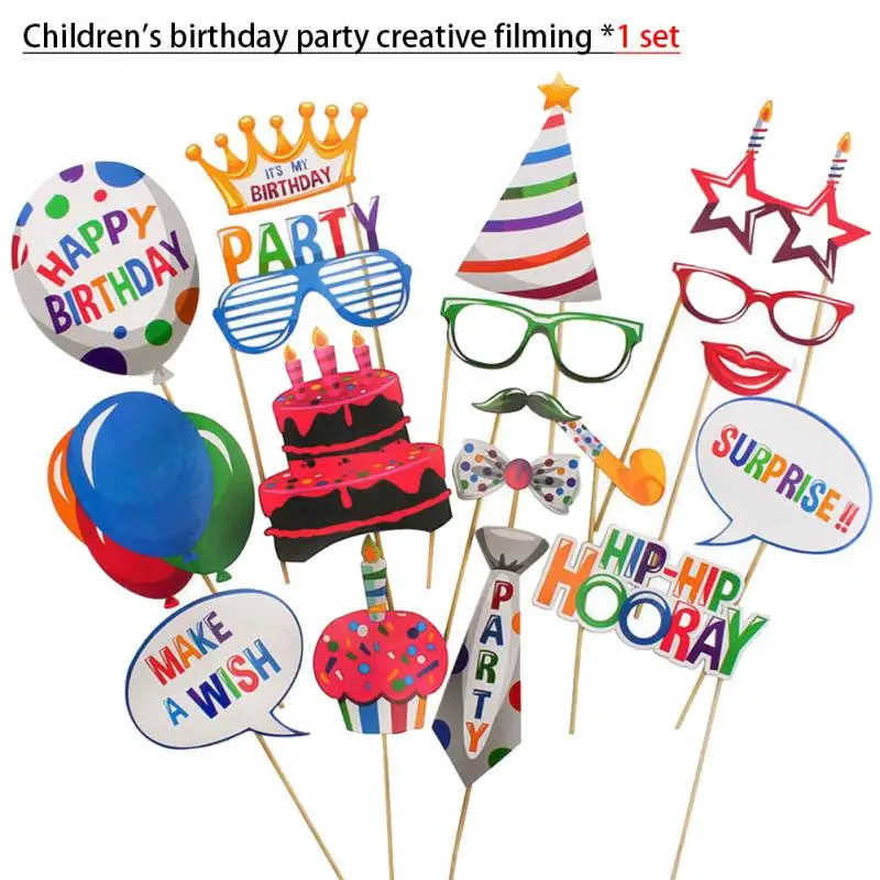 

20Pcs/set Anniversary Decoration paper Photo Props Photography Kit baby kid Birthday party Balloons Style shooting Photo Props