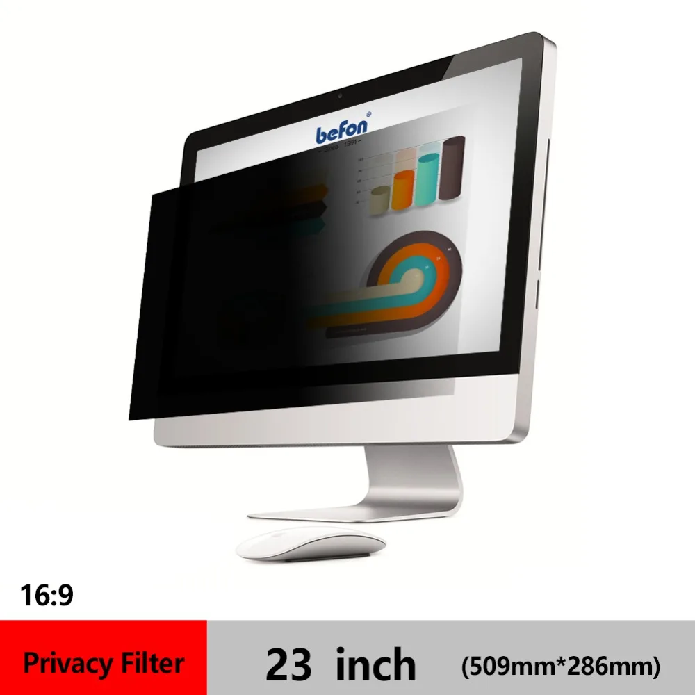 befon 23 Inch (16:9) Privacy Filter Computer Monitor Screen Protective film for Widescreen Desktop PC 509mm * 286mm