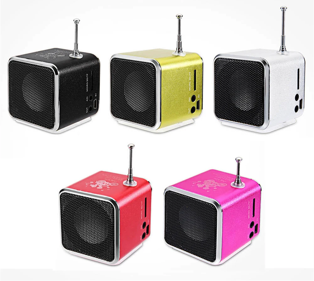 

New Hot TD-V26 Portable Mini Speaker with Digital and Micro SD / TF / USB / FM - Black