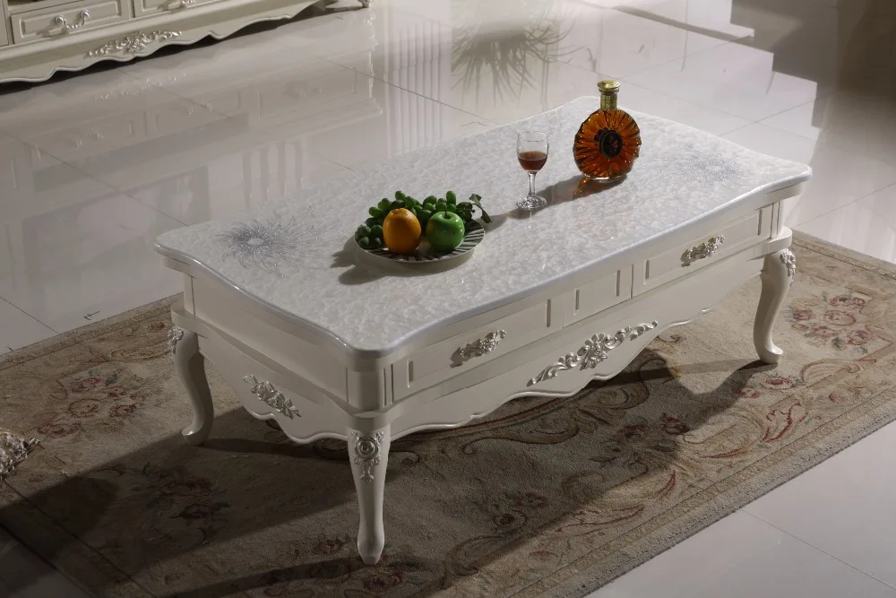 Белый деревянный журнальный столик ящик для хранения Мраморный Топ Сделано в Китае мебель для гостиной