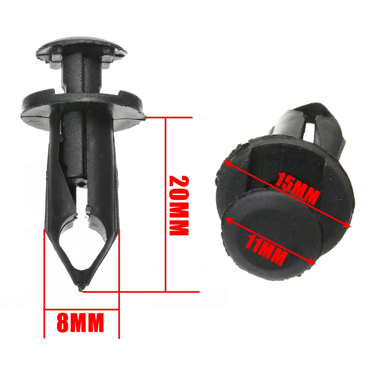 50pcs 8mm 5/16" Black Nylon Plastic Fender Rivet Clip 293150089 For Can Am Maverick Commader ATV UTV