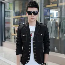 Новинка, Модный повседневный мужской костюм, куртка, тонкий маленький костюм, джинсовая куртка, вокальное шоу, sincostumes, одежда, куртки для парикмахеров