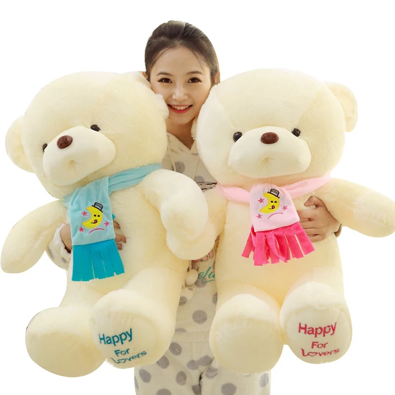 

New Arrival Soft Lovers Scarf Bear Plush Toys Stuffed Giant Teddy Bear Girl Favorite Toys Valentine's Day Gift For Girl F049