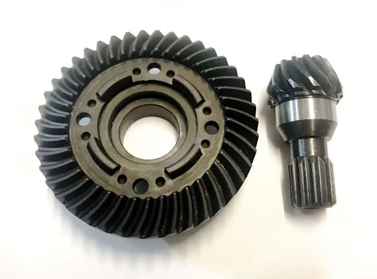 hard steel helical spiral differential ring pinion gear set for 1/5