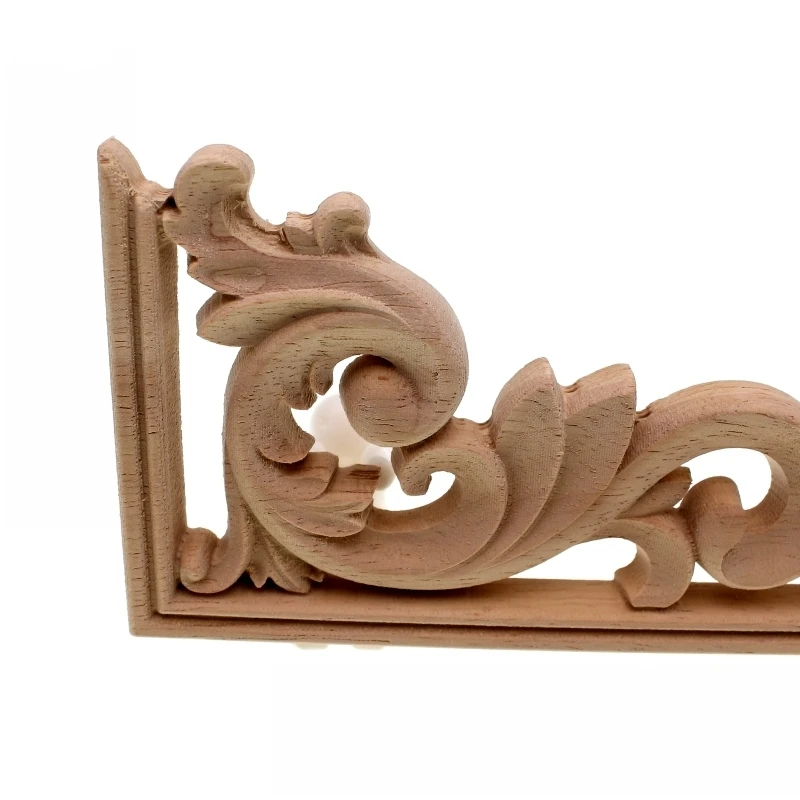 Ornament Crafts Miniature Ornament Wooden Figurine Crafts Resin Crafts Glass Fruit Pendants RUNBAZEF Solid Wood Applique Carved Floral Long Flower Furniture Decorative Accessories Home Decoration Accessories Artesanato