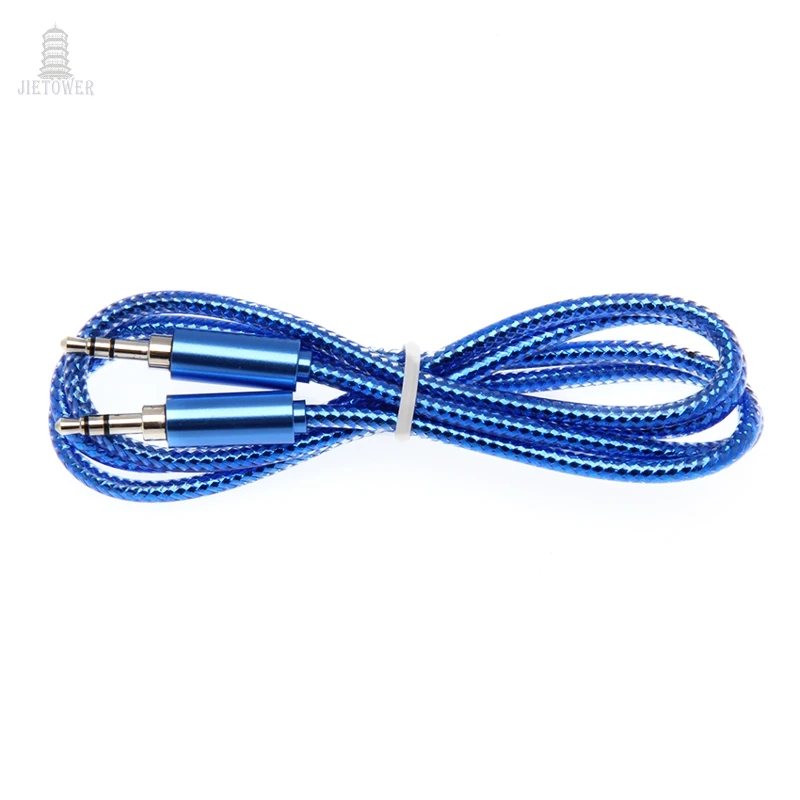 300pcs Factory Price New 3 5mm jack Bright blink Auxiliary Audio Cable Male To Male Aux Cables Good de audio Hd for headphone