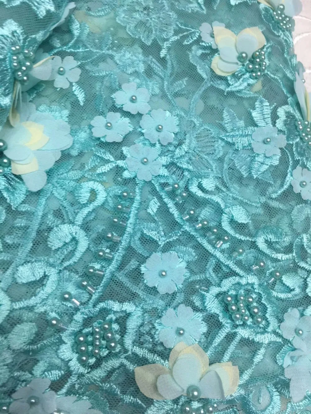 

New Arrive High Quality 2018 Light Blue African Lace Fabric Nigerian Lace Fabrics For Wedding Dress