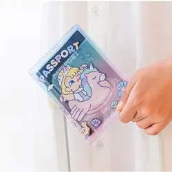 Bentoy рисунки из мультфильма ПВХ Желе держатель для ПАСПОРТА Путешествия Единорог ID держатель карты Водонепроницаемая карта сумка Milkjoy для