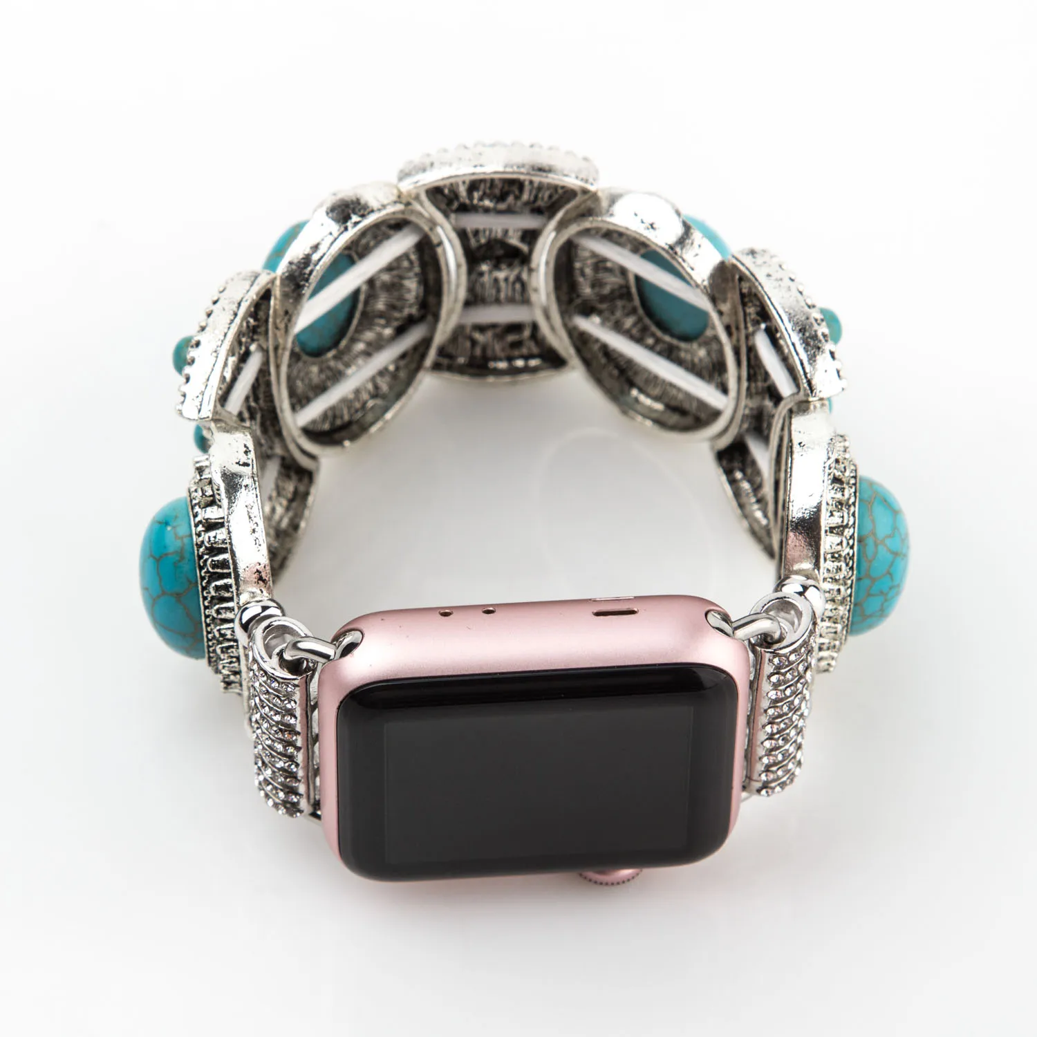 Ремешок для часов Beryl Apple Watch Series 3 2 1 браслет стрейчевый Бирюзовый iWatch 42 мм 38 с