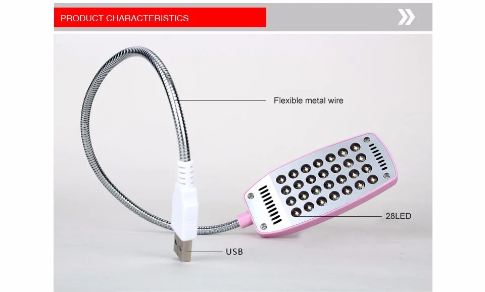 Новинка, яркий 1,2 Вт 28 светодиодный s USB лампа для ноутбука, компьютера, ноутбука, ПК, Портативный Гибкий металлический светодиодный USB светильник, складной