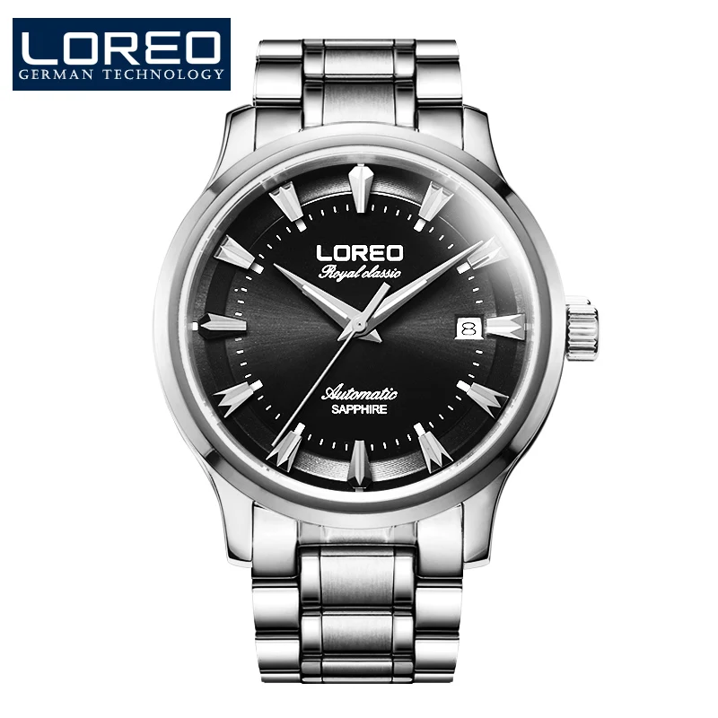 

LOREO Famous Brand Gold Watches Men Mechanical Wristwatches Waterproof Auto Date Wrist Watch Luminous Stainless Steel AB2102