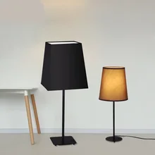 Простой ткани настольные лампы Теплый основной спальня прикроватные исследование туалетный белый/черный/красный/кофейного цвета настольные лампы ZA