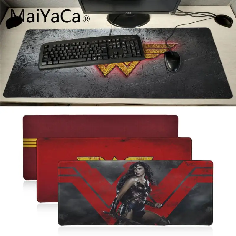 MaiYaCa Wonder Woman логотип натуральный каучук игровой Мышь pad стол коврик против скольжения Блокировка клавиатуры Pad стол коврик большой игровой