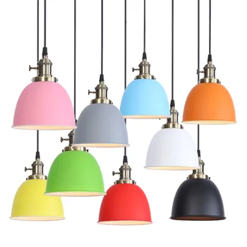 

American Iron led pendant light Industrial Vintage Colorful Creative Retro Loft bar Pendant Light Restaurant Lamp E27 RPL0015