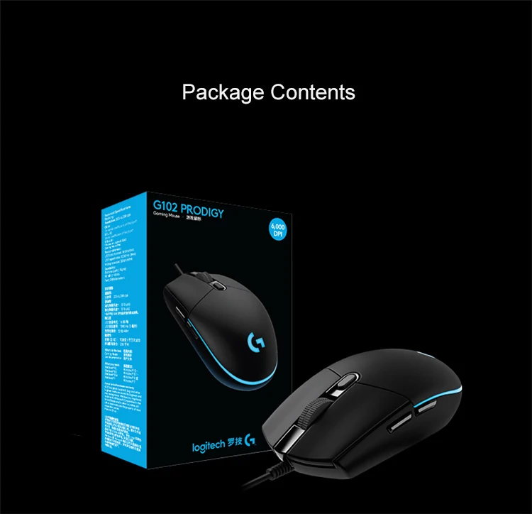 Logitech G102 проводной Мышь с коробкой игровой souris Ноутбук Оригинал 200-8000 Точек на дюйм Gamer мыши компьютер Мышь RGB rechargeable Mause