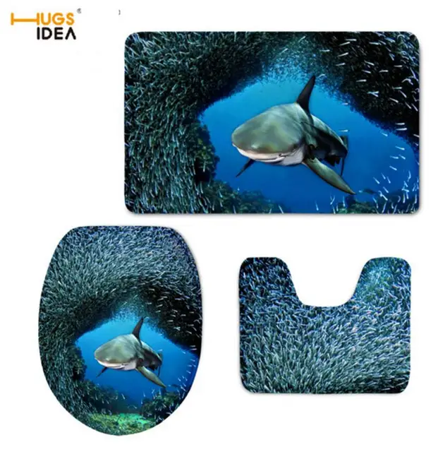 Buy HUGSIDEA Funny 3D Shark Dolphins Printed Toilet